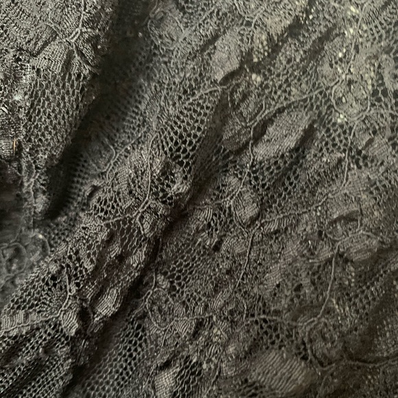 Little Black Lace Dress with Mesh Sleeves - Picture 4 of 4